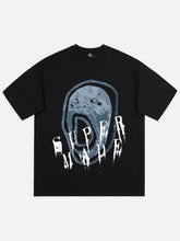 T-shirt imprimé portrait créatif hip-hop High Street